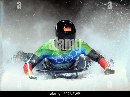 Sandro Stielicke della Germania durante lo scheletro maschile per i Giochi Olimpici invernali di Vancouver 2010 XXI al Whistler Sliding Center di Whistler, Canada, il 19 febbraio 2010. Foto di Gouhier-Hahn-Nebinger/ABACAPRESS.COM Foto Stock