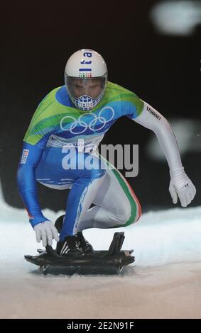 Nicola Drocco in Italia durante lo scheletro maschile per i Giochi Olimpici invernali di Vancouver 2010 XXI al Whistler Sliding Center di Whistler, Canada, il 19 febbraio 2010. Foto di Gouhier-Hahn-Nebinger/ABACAPRESS.COM Foto Stock