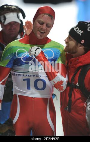 Canada Jeff Pain durante lo scheletro maschile per i Giochi Olimpici invernali di Vancouver 2010 XXI al Whistler Sliding Center di Whistler, Canada, il 19 febbraio 2010. Foto di Gouhier-Hahn-Nebinger/ABACAPRESS.COM Foto Stock