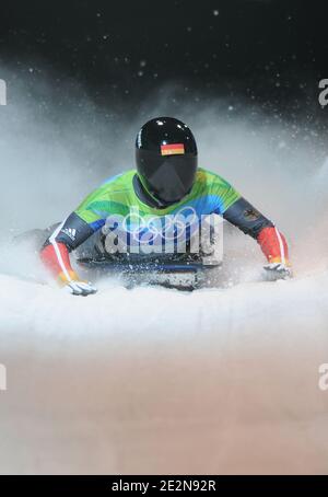 Sandro Stielicke della Germania durante lo scheletro maschile per i Giochi Olimpici invernali di Vancouver 2010 XXI al Whistler Sliding Center di Whistler, Canada, il 19 febbraio 2010. Foto di Gouhier-Hahn-Nebinger/ABACAPRESS.COM Foto Stock