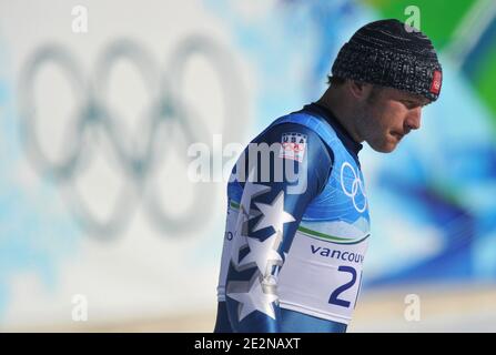 Il vincitore degli Stati Uniti, Bode Miller, festeggia sul podio durante la cerimonia dei fiori della corsa di slalom super combinata maschile dei Giochi Olimpici invernali di Vancouver 2010 XXI al Creekside Park di Whistler, Canada, il 21 febbraio 2010. Foto di Gouhier-Hahn-Nebinger/ABACAPRESS.COM Foto Stock