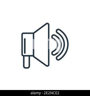 Icona vettoriale del profilo dell'altoparlante. Icona dell'altoparlante nero sottile, immagine vettoriale semplice dell'elemento da un isolato di concetto di riempimento elettronico modificabile Illustrazione Vettoriale