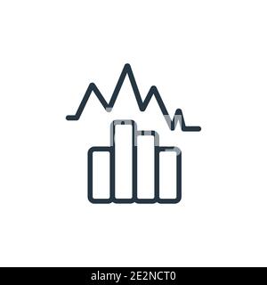 Icona vettore di contorno fluttuazione. Icona di fluttuazione nera a linea sottile, immagine vettoriale semplice a partire dal concetto di criptovaluta modificabile isolat Illustrazione Vettoriale