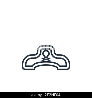 Icona vettore profilo cappello pirata. Sottile linea nera pirata cappello icona, vettore piatto semplice elemento illustrazione da modificazione concetto di modo isolato su Whi Illustrazione Vettoriale