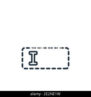 Digitazione dell'icona vettore di contorno. Icona di digitazione nera a linea sottile, vettore piatto illustrazione di elementi semplici dal concetto di cursore modificabile isolato su sfondo bianco Illustrazione Vettoriale