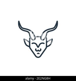 Icona vettore contorno Faun. Icona faun nera sottile, vettore piatto semplice elemento illustrazione da fiaba modificabile concetto isolato su sfondo bianco Illustrazione Vettoriale