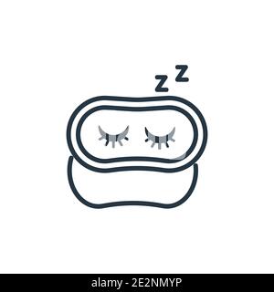 Icona vettore contorno maschera inattiva. Icona della maschera di sonno nera a linea sottile, vettore piatto illustrazione di elementi semplici dal concetto di modo modificabile isolato Illustrazione Vettoriale
