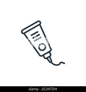 Icona vettore contorno tubo di vernice. Icona a tubo di vernice nera a linea sottile, vettore piatto illustrazione di elementi semplici dal concetto di educazione modificabile isolato su w Illustrazione Vettoriale