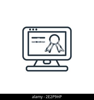 Icona vettore di profilo dei criteri. Icona di qualificazione nera a linea sottile, vettore piatto illustrazione di elementi semplici dal concetto di apprendimento online modificabile i Illustrazione Vettoriale