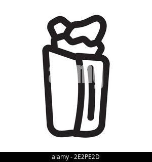 icona profilo doner kebab isolata su sfondo bianco. Illustrazione Vettoriale