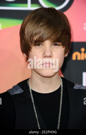 Justin Bieber partecipa al ventitreesimo premio annuale Kids' Choice di Nickelodeon che si tiene all'UCLA Pauley Pavilion. Los Angeles, 27 marzo 2010. (Nella foto: Justin Bieber). Foto di Lionel Hahn/ABACAPRESS.COM Foto Stock