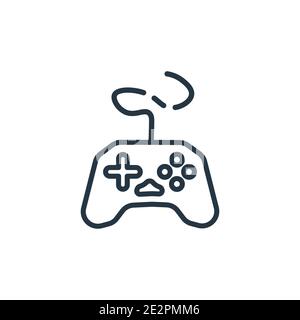 Icona vettore contorno gamepad. Icona del gamepad nero sottile, vettore piatto semplice elemento illustrazione dal concetto di intrattenimento modificabile tratto isolato Illustrazione Vettoriale