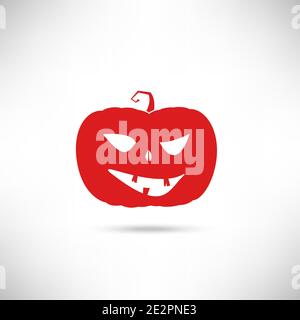 Silhouette di colore rosso della zucca per il disegno di Haloween. Vettore EPS10. Illustrazione Vettoriale