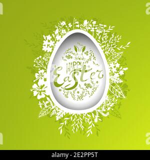 Carta di Pasqua. Uova e fiori. Illustrazione vettoriale Illustrazione Vettoriale