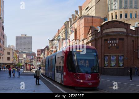 Sistema ferroviario leggero di Sydney a Haymarket Sydney Australia Foto Stock