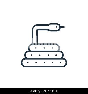 Icona vettore di contorno serpente. Icona serpente nero sottile, vettore piatto semplice elemento illustrazione da modificabile wild West concetto isolato tratto su whit Illustrazione Vettoriale
