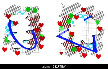 Astratto moderna bolla del parlato forma liquida disegno fluido forme geometriche e linee pattern composizione insieme. Moderno modello di illustrazione vettoriale eps10 Illustrazione Vettoriale