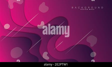 Forma ondulata del gradiente viola. Illustrazione grafica Papercut background.Vector Illustrazione Vettoriale