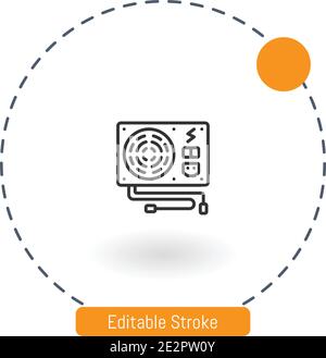 icona vettoriale dell'alimentatore icone del tratto modificabili per il web e mobile Illustrazione Vettoriale