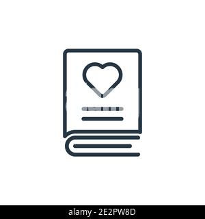 Icona vettore contorno libro preferito. Icona del libro preferito in nero sottile, immagine vettoriale semplice dell'elemento dall'isolamento concettuale dell'istruzione modificabile Illustrazione Vettoriale