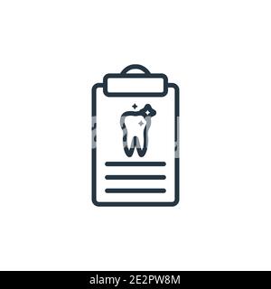 Icona vettore di contorno appuntamento medico. Icona di appuntamento medico nera sottile, vettore piatto semplice elemento illustrazione da parte del dentista modificabile Illustrazione Vettoriale