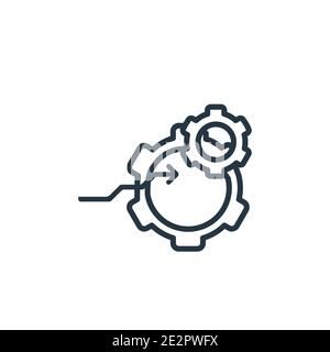 Impostazione dell'icona vettoriale del contorno del simbolo dell'interfaccia del flusso. Icona del simbolo dell'interfaccia di flusso con impostazione nera sottile, vettore piatto semplice illustrazione dell'elemento da ed Illustrazione Vettoriale