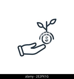Icona vettore contorno germogliato. Icona di germoglio nero sottile, vettore piatto semplice elemento illustrazione dal concetto di economia digitale modificabile tratto isolato Illustrazione Vettoriale