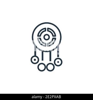 Icona vettore contorno nativo. Icona nativa nera a linea sottile, vettore piatto semplice illustrazione di elementi da culture modificabili concetto isolato tratto su WI Illustrazione Vettoriale