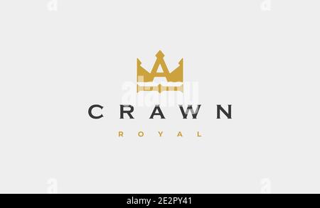 Lettera un re regale logo disegno Vector illustrazione Illustrazione Vettoriale