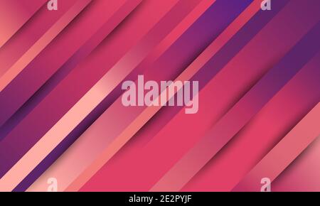 Gradiente di linea a strisce diagonali astratte rosa e viola. Modello e sfondo per scheda o banner. Disegno di illustrazione vettoriale Illustrazione Vettoriale