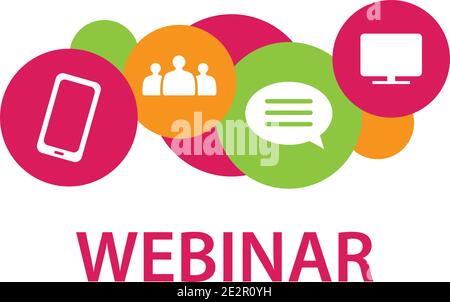 logo vettoriale per webinar online Illustrazione Vettoriale