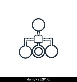 Icona vettore di contorno ordine gerarchico. Icona ordine gerarchico nero sottile, immagine vettoriale semplice da concep commerciale modificabile Illustrazione Vettoriale