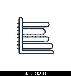 Icona vettoriale del contorno del grafico a barre orizzontale. Icona del grafico a barre orizzontale nero sottile, immagine vettoriale semplice di elementi semplici da una co commerciale modificabile Illustrazione Vettoriale