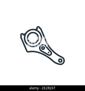 Icona vettoriale del profilo della biella della vettura. Icona della biella dell'auto nera sottile, vettore piatto semplice illustrazione dell'elemento da parti dell'auto modificabili Illustrazione Vettoriale