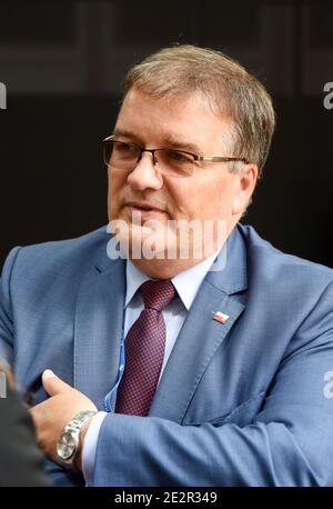 Andrzej Adamczyk, ministro delle infrastrutture del governo polacco.politici, economisti e imprenditori europei si sono incontrati durante il Forum economico polacco 2017 a Krynica. Foto Stock