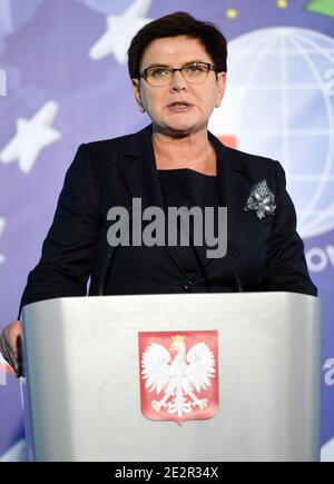 Beata Szydlo, l'ex primo ministro del governo polacco, attualmente membro del parlamento europeo. Politici, economisti e imprenditori europei si sono incontrati durante il Forum economico polacco 2017 a Krynica. Foto Stock