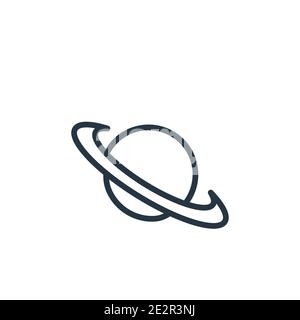 Icona vettore contorno pianeta. Icona pianeta nero sottile, vettore piatto semplice elemento illustrazione da un concetto di astronomia modificabile isolato su bac bianco Illustrazione Vettoriale