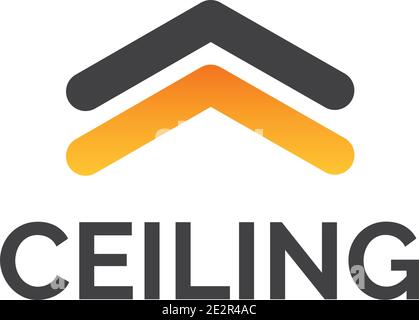Logo vettoriale del soffitto e dei soffitti allungati Illustrazione Vettoriale