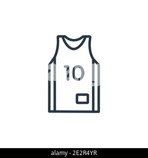 Icona vettoriale del profilo della maglia da basket. Icona maglia da basket nera sottile, vettore piatto semplice elemento illustrazione da vestiti modificabili concetto i Illustrazione Vettoriale