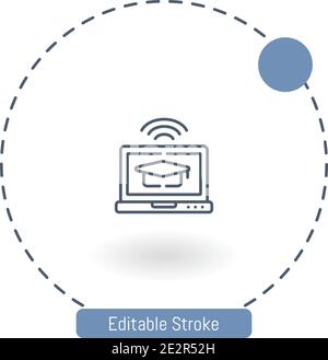 icona vettoriale del laptop icone del contorno del tratto modificabili per il web e. cellulare Illustrazione Vettoriale