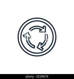 Tre frecce curve delineano l'icona del vettore. Linea sottile nera tre frecce curve icona, vettore piatto semplice elemento illustrazione da frecce modificabili concep Illustrazione Vettoriale