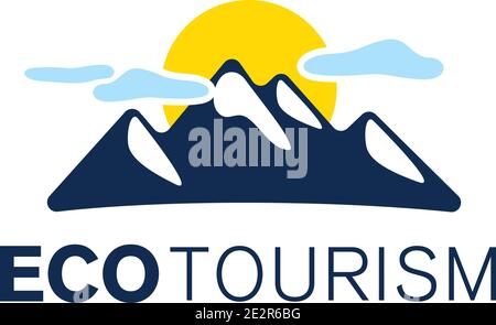 Logo vettoriale di eco-viaggi, turismo e campeggio Illustrazione Vettoriale