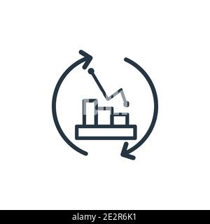 Icona del vettore di contorno della sincronizzazione. Icona di sincronizzazione nera a linea sottile, immagine vettoriale semplice di elementi dal concetto di analisi modificabile iso Illustrazione Vettoriale