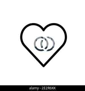 Icona vettore di contorno impegno. Icona di impegno nero sottile, vettore piatto semplice elemento illustrazione da editabile weddingandlove concetto isolato Illustrazione Vettoriale
