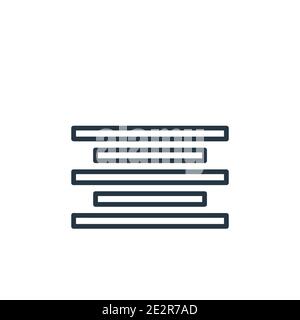 Icona del vettore di contorno di allineamento centrale. Linea sottile icona di allineamento al centro nero, vettore piatto illustrazione semplice elemento da frecce modificabili concetto isolato su Illustrazione Vettoriale
