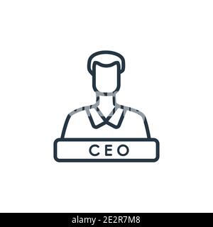 Icona vettoriale del profilo del Chief Executive Officer. Icona sottile nera Chief Executive Officer, vettore piatto semplice elemento illustrazione da busin modificabile Illustrazione Vettoriale