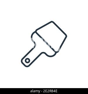 Icona vettore contorno coltello stucco. Icona del coltello per stucco nero a linea sottile, vettore piatto semplice illustrazione di elementi dal concetto di costruzione modificabile isolato Illustrazione Vettoriale