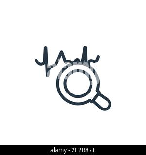 Icona vettoriale contorno analisi onde sinusoidali. Icona di analisi delle onde sinusoidali nere a linea sottile, immagine vettoriale semplice di elementi semplici da un sistema di analisi modificabile Illustrazione Vettoriale