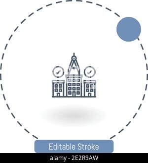 icona vettoriale architettura icone del contorno del tratto modificabili per il web e. cellulare Illustrazione Vettoriale