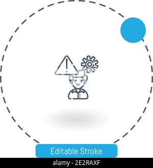 icona del vettore di rischio icone del contorno del tratto modificabili per il web e. cellulare Illustrazione Vettoriale